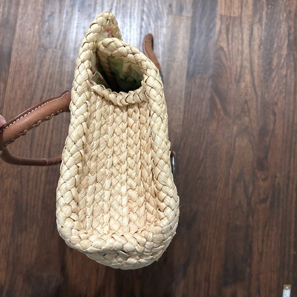 Tommy Bahama Large Straw & Leather Handbag - Picture 10 of 15
